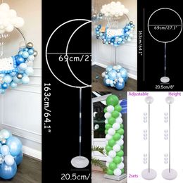 New 1/2Set Adjustable Column Metal Balloon Stand Holder With Plastic Base For Wedding Decor Birthday Baby Shower Party