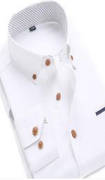 Quality Plus Size Professional Men Dress Shirt Long Sleeve Fashion Moisture Wicking Slim Fit Soft Business Shirts Men Clothing Fac6135217