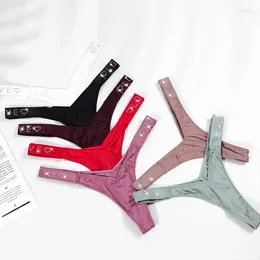 Women's Panties Sexy Thong High Fork Water Drill Fitness Sports Buttock Lifting Letter Elastic T Pants String Femme Thongs Women