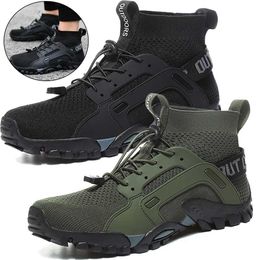 Outdoor Shoes Sandals New High-Top Barefoot Upstream Water Shoes Trekking Mountain Boots Anti-Skid Hiking Sneakers Outdoor Wear-Resistant Water Shoes YQ240301