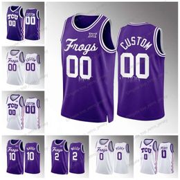 Stitched Custom TCU Horned Frogs Basketball Jersey Micah Peavy Desmond Bane Desmond Bane Mike Miles Emanuel Miller Chuck OBannon Jr. Damion Baugh Cork Ford Jersey