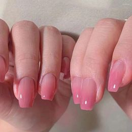False Nails 24pcs Manicure DIY Full Cover Press On Ballerina Long French Pink Gradient Fake