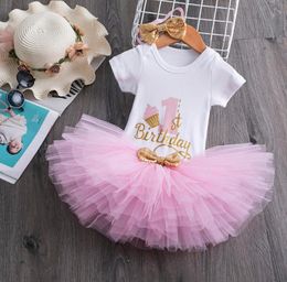 1 Year Baby Girl Birthday Tutu Dress Toddler Girls 1st Party Outfits Newborn Christening Gown 12 Months Infantil Baptism Clothes K5947230