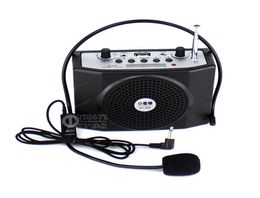 Portable Amplifier o Megaphone Mini Speaker Wireless Radio FM USB Player Loudspeaker With Microphone For Teaching Speech Tour Guide8061992