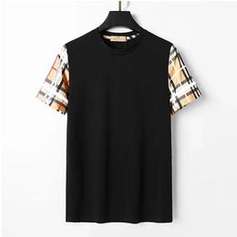 Designer Men's T-Shirts black white checked Stripes Pony Luxury unisex T Shirt Short Sleeve stitching Classic Embroidery casual tee