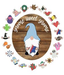 Novelty Items Gnome Interchangeable All Season Welcome Sign In Home Decor Rustic Farmhouse Front Door Wreath For2212683