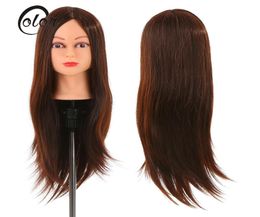 Real Human Hair Mannequin Head Hairdressing Cutting Braiding Practise Head Clamp Holder Salon Hair Training Tool8994412