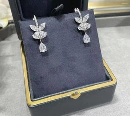 Stud Earrings 2024 Trend Brand Classic Famous Luxury Jewellery For Women Butterfly Wedding Pure 925 Sliver Berg Crystal Charms