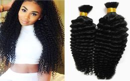 No Weft Human Hair Bulk For Braiding Natural Colour bulk human hair for braiding 200g curly braiding human hair no weft 2pcs7836368