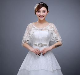 Lace Bridal Jackets Boleros High Quality Summer New Arrival Bridal Jackets Lace with Sparking Beads High Quality Cheap Bolero6828992