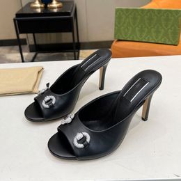 Summer Fashion Diamond Sandals Designer Women High Heel Open Toe Shoes Elegant Comfortable and Minimalist Roman Style Slippers