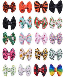 Christmas Halloween Baby Girls Hairpins Cute Ins Print Bowknot Hair Clip Leopard Bow Hairclips Plaid Barrette DIY Hair Accessories5827590