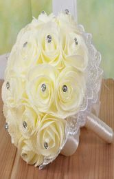 Wedding Bridal Bouquets with Handmade Flowers Crystal Rhinestone Rose Wedding Supplies Bride Holding Brooch Bouquet Wedding Flower1791906