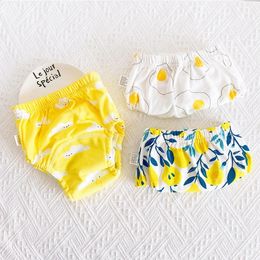 3 Pieces/lot Baby Training Pants 6 Layers Bebe Cloth Diaper Reusable Washable Cotton Elastic Waist Cloth Diapers 8-18KG Nappy 240229