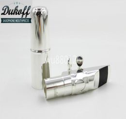 Dukoff Metal Silver Plated Mouthpiece for Alto Tenor Soprano Saxophone Sax Nozzle Musical Instruments Accessories Size 5 6 7 8 98493276