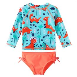 Women's Swimwear BAOHULU Kids Swimsuit UPF 50 UV Sun Protective Children Two Pieces Cartoon Print Surfing Wear Bathing Suit