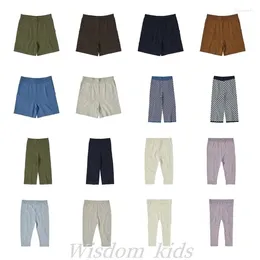 Trousers 2024SS FUB Kids Boys Girls Knit Solid Color Pants Shorts Leggings Loose