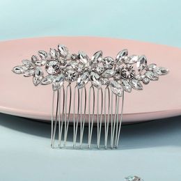 Crystal Wedding Hair Comb Bridal Hair Comb Pearl Wedding Headpiece Silver Hair Accessories