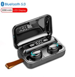 Bluetooth 50 Earphones 9D Stereo Earbuds Sport Waterproof Headsets With Microphone 2200mAh Charging Box Wireless Headphone5681299