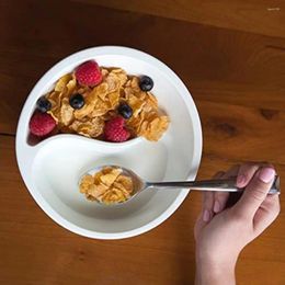 Bowls Anti Soggy Cereal Bowl Spiral Slide Partition Oatmeal Rreakfast Milk Dispensing Divider Cup Keep Fresh Crunchy