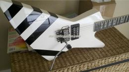 Rare Boris Dommenget Matthias Jabs Scorpions EX90 Brite White Electric Guitar Floyd Rose Tremolo Split Diamond Inlay Chrome Hardware