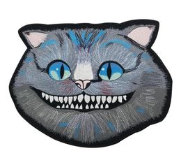 Cheshire Cat Large Embroidered Patch Iron On Big Size for Full Back of Jacket Rider Biker Patch 3088009