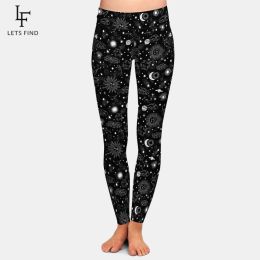 Leggings LETSFIND New Soft Women High Waist Pants 3D Space Galaxy Constellation Print Fitness Sexy Slim Stretch Leggings AnkleLength