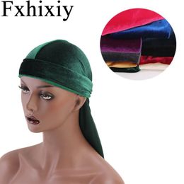 Beanie Skull Caps Unisex Breathable Bandana Turban Hat Velvet Wigs Long Tail Durags Men's Headwrap Chemo Cap Biker Headwear P302N