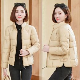 Parkas 2024 New Winter Coats Women Parka Cotton Casual Jackets Thick Warm Overcoat Short Outerwear Black Beige Khaki Clothes Female