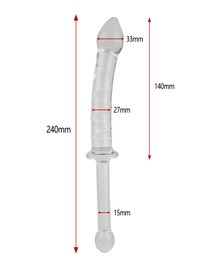 Women Glass Dildo Sex Pyrex Crystal Dildo Glass Sex Toys for Woman Anal Toys Adult Crystal Female Sex Products with handle8251706