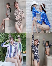 Leopard Mother Daughter Swimsuit Family Look Mommy and Me Swimwear 2019 Family Matching Outfits Mom and Daughter Bathing Suit Y2009075854