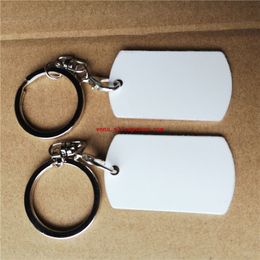 sublimation Aluminium keychains transfer printing blank diy custom consumables keyring two sides printed 20pieces lot 220411347O