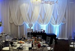 Party Decoration 10ft X 20ft Luxury Pure White Wedding Backdrop Stage Curtain With Fabric Swags And Drapes For Baby Shower Decor