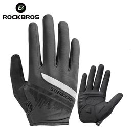 ROCKBROS Cycling Mens Gloves Spring Autumn Bike Cycling Gloves Sports Shockproof Breathable MTB Mountain Bike Gloves Motorcycle 240229