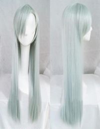 The Seven Deadly Sins Elizabeth Liones 80cm Long Grey Cyan Cosplay Hair Wig S02479888438193191