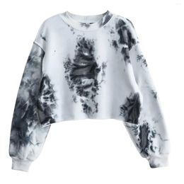 Women's Hoodies Thicken Fleece Women Sweatshirts Fashion Tie Dye Long Sleeve Hoodie Jogger Running Hooded Shirt Autumn Winter Clothes