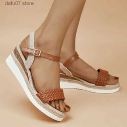 Sandals Ladies Shoes on Sale 2023 New Ankle Strap Womens Summer Casual Women Platform Wedge Buckle Female SandaliasH2435