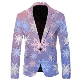 Blazers Women's Autumn And Winter New 3D Fun Printed Suit Coat Christmas Casual Suit Coat