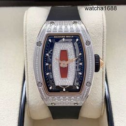 Mens Watch Female Wristwatch RM Wrist Watch RM07-01 Women's Series18k Platinum Black Ceramic Original Diamond Red Black Lip RM0701 Automaical Women's