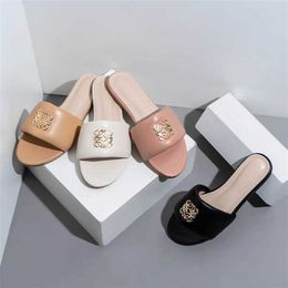 53% OFF Sports shoes 2024 Fashion New Metal Clasp Slippers Cute Slides Holiday Beach Flat Sandals Women