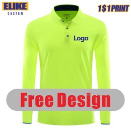 ELIKE Long Sleeve Quick-drying Sports Polo Shirt Custom Print Embroidery Breathable Summer Men And Women Tops S-6XL 240305