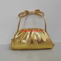 Leather Cluth Bags Botteg Veneta Pouch Bag Womens Handbag Womens Bag Gold Silver Glossy Pleated Bag Crossbody Bag with Large Capacityhave logo HB85