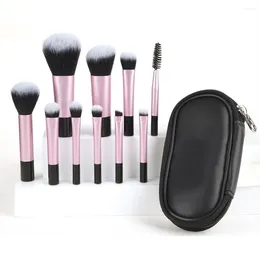 Makeup Brushes 10Pcs Nylon Wool Brush Set Powder Eyeshadow Foundation RT Tool Professional Mini Blush