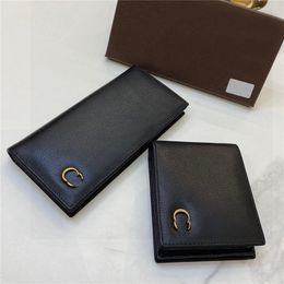 Genuine Leather Mens Designer Wallet Retro Style With Card Holder And Coin Purse G Fashion Luxury Purses 2 Sizes Classic Gold Buckle Fold Wallets