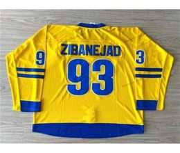 Nikivip Custom Mika Zibanejad 93 Team Sweden Hockey Jersey Stitched Yellow Size S4XL Any Name And Number Top Quality Jerseys7518080
