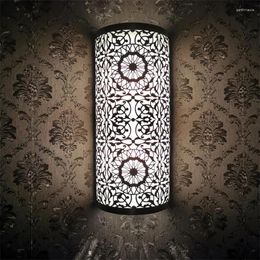 Wall Lamps Moroccan Vintage Bronze Engraved Living Room Restaurant El Study Sconces Lights Decoration LED Lighting