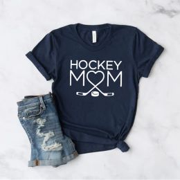 T-Shirts Hockey Mom Shirt Mother's Day Gift Sportive Mom Shirt Hockey Lover Gift Cotton O Neck Casual Funny Graphic ShortSleeve Tees