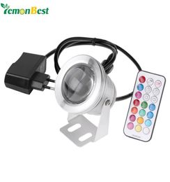 LED Underwater Lamp IP67 12 Colours 1000LM 10W RGB Fountain Light Timing Function Pool Pond Fish Tank Aquarium Spotlight EU Plug Y24808353