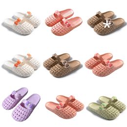 Summer new product slippers designer for women shoes green white pink orange Baotou Flat Bottom Bow slipper sandals fashion-033 womens flat slides GAI shoes XJ