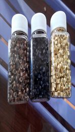 1000pcsjar I Tip Hair Beads Silicone Micro Rings Links for Hair Extensions Blac Brown Blonde 50x28x30mm9077861